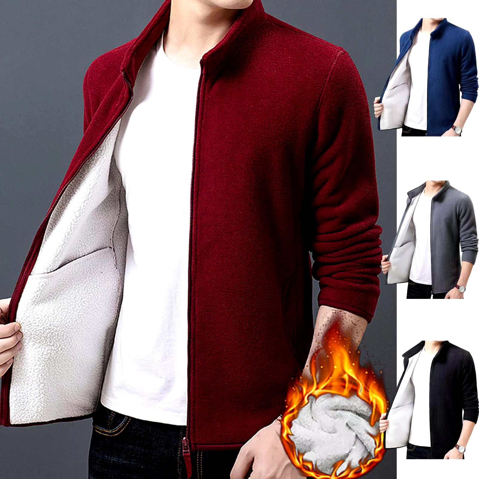 2020 New Fashion Thick Velvet Wind Breaker Fleece Jackets Mens Autumn Winter Trend Overcoat Slim-Fit Casual Coat Men Clothing